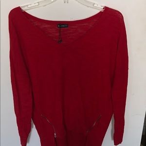 Red high low zipper sweater from express!